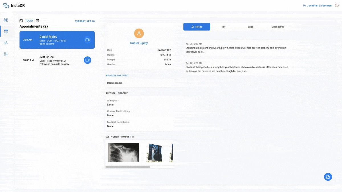 A gif showing instadr platform in action