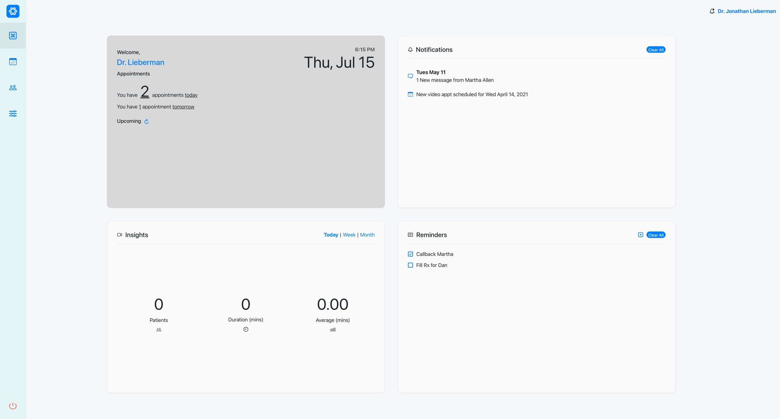 InstaDR Doctor Dashboard
