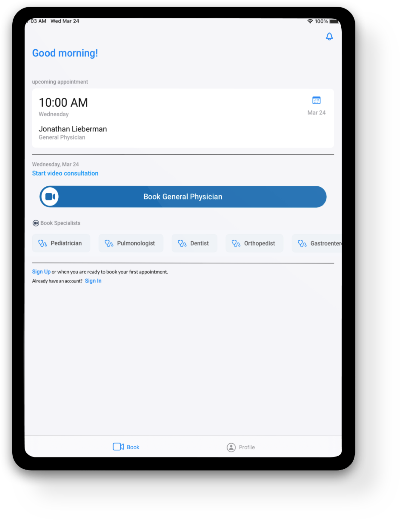 Book doctors on multiple platforms